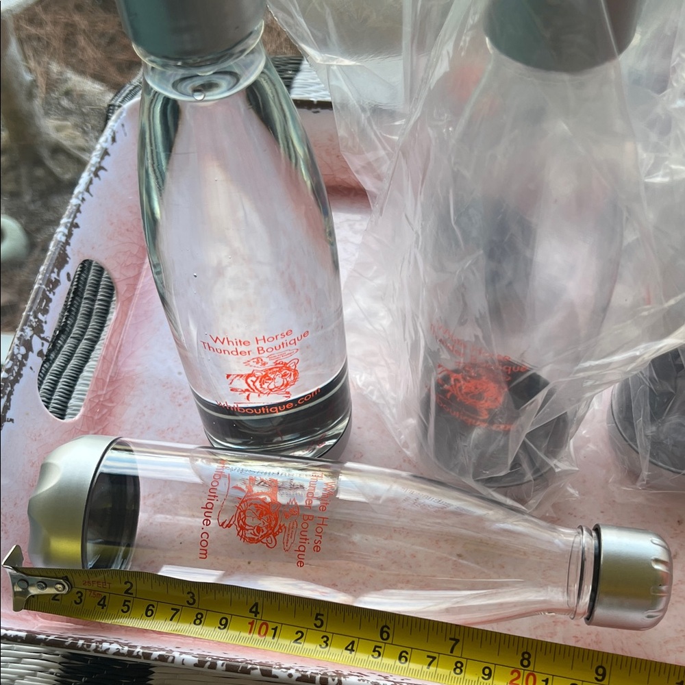 # 0827+ 8 Of Silver and Clear Refilled Plastic Water Bottles - Picture 4 of 15